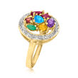 Personalized Birthstone Ring with Diamond Accents in 14kt Gold