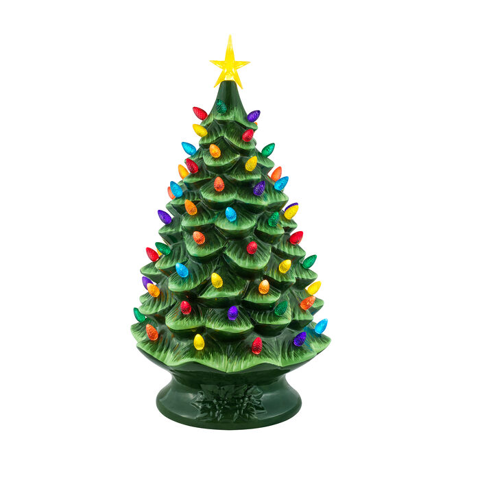 Mr. Christmas Green Nostalgic Tree with  Multicolored Lights 24&quot;H