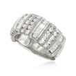 1.50 ct. t.w. Baguette and Round Diamond Ring in Sterling Silver