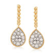 1.00 ct. t.w. Diamond Cluster Drop Earrings in 14kt Yellow Gold