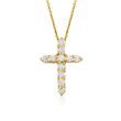Roberto Coin .45 ct. t.w. Diamond Cross Pendant Necklace in 18kt Yellow Gold