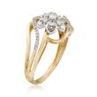 .23 ct. t.w. Diamond Floral Bypass Ring in 14kt Two-Tone Gold