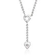 C. 2000 Cartier .10 Carat Diamond Heart Y-Necklace in 18kt White Gold