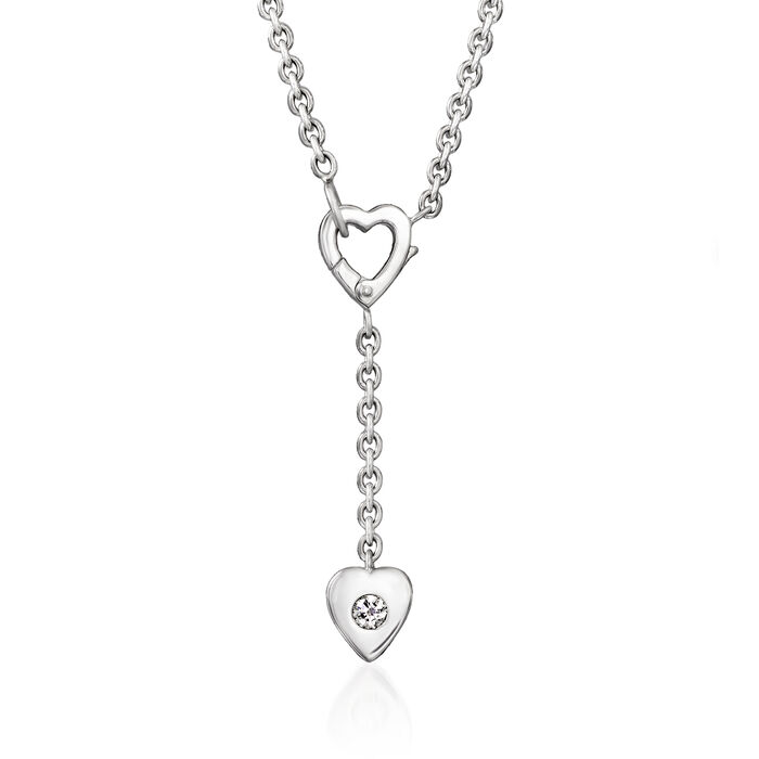 C. 2000 Cartier .10 Carat Diamond Heart Y-Necklace in 18kt White Gold