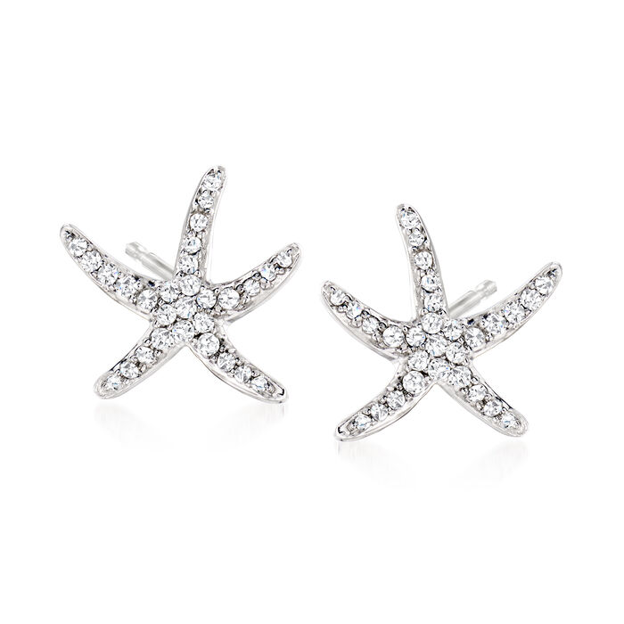 .25 ct. t.w. Diamond Starfish Earrings in Sterling Silver