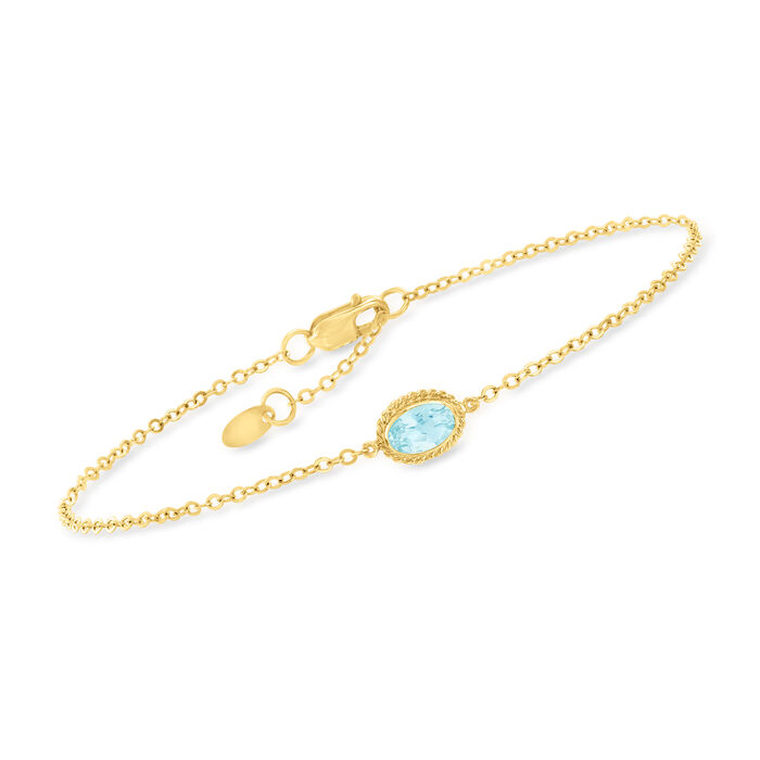 .40 Carat Aquamarine Bracelet in 14kt Yellow Gold