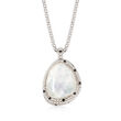 Phillip Gavriel &quot;Popcorn&quot; 11.00 Carat Quartz Over Mother-Of-Pearl Pendant Necklace with Black Spinel Accents in Sterling