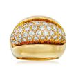C. 1980 Vintage 1.75 ct. t.w. Pave Diamond Dome Ring in 18kt Yellow Gold