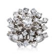 C. 1960 Vintage 2.50 ct. t.w. Diamond Cluster Ring in 14kt White Gold