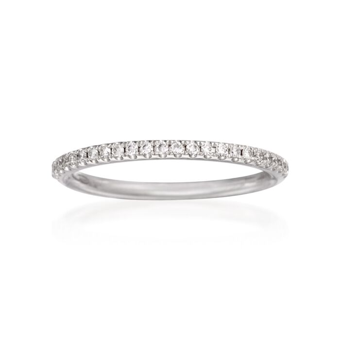 Henri Daussi .16 ct. t.w. Diamond Wedding Ring in 18kt White Gold