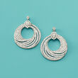 2.00 ct. t.w. Diamond Swirl Drop Earrings in Sterling Silver