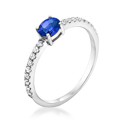 .50 Carat Sapphire and .16 ct. t.w. Diamond Ring in 14kt White Gold