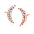 .10. ct. t.w. Diamond Moon Stud Earrings in 14kt Rose Gold