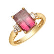 3.30 Carat Pink Tourmaline and .17 ct. t.w. Diamond Ring in 14kt Yellow Gold