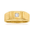 C. 1990 Vintage Men's .12 Carat Diamond Ring in 14kt Yellow Gold