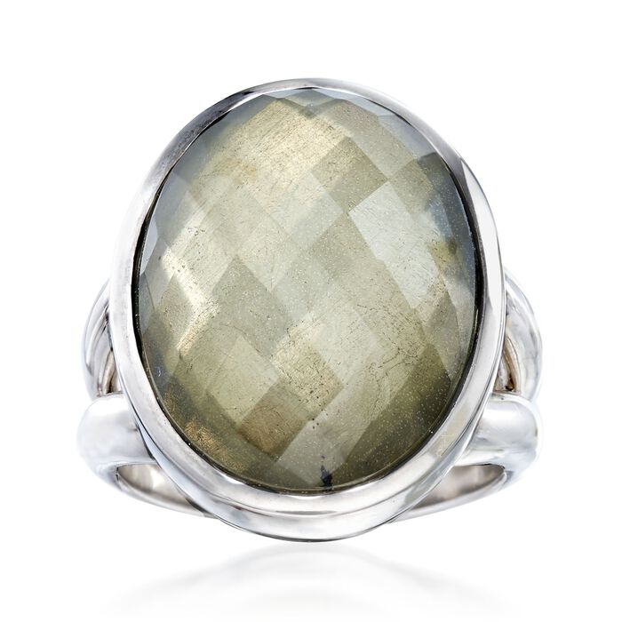 Pyrite Doublet Ring in Sterling Silver