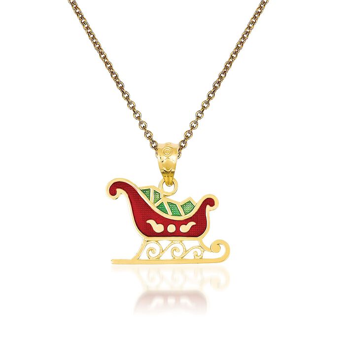 14kt Yellow Gold Sleigh Pendant Necklace