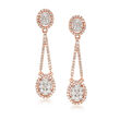 1.50 ct. t.w. Diamond Drop Earrings in 14kt Rose Gold