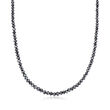 C. 1990 Vintage 40.00 ct. t.w. Black Diamond Bead Necklace with 18kt White Gold