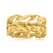 Italian 14kt Yellow Gold Openwork Leaf Ring