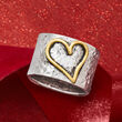 Sterling Silver and 14kt Yellow Gold Heart Ring