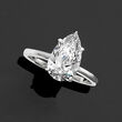 3.00 Carat Pear-Shaped Lab-Grown Diamond Solitaire Ring in 14kt White Gold