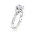 .68 ct. t.w. Diamond Three-Stone Engagement Ring Setting in 14kt White Gold