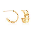Phillip Gavriel &quot;Italian Cable&quot; 14kt Yellow Gold Hoop Earrings