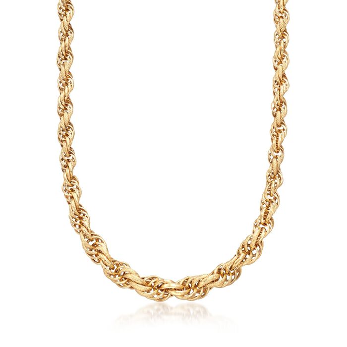 Italian 18kt Yellow Gold Twisted Link Necklace
