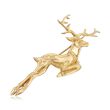 Italian Reindeer Pin in 18kt Yellow Gold Over Sterling Silver
