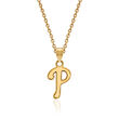 14kt Yellow Gold MLB Philadelphia Phillies Pendant Necklace. 18&quot;
