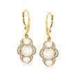 4-6.5mm Cultured Pearl and .16 ct. t.w. Diamond Drop Earrings in 14kt Yellow Gold