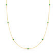 .20 ct. t.w. Emerald Station Necklace in 14kt Yellow Gold