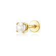 3mm Cultured Pearl Single Flat-Back Stud Earring in 14kt Yellow Gold