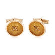 C. 1990 Vintage Button Cuff Links in 14kt Yellow Gold