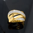 .50 ct. t.w. Diamond Highway Ring in 18kt Gold Over Sterling
