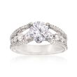 Simon G. .91 ct. t.w. Diamond Engagement Ring Setting in 18kt White Gold