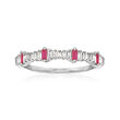 .14 ct. t.w. Diamond and .10 ct. t.w. Ruby Ring in 14kt White Gold
