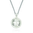 Sterling Silver Diamond-Cut Baseball Charm Necklace. 18&quot;