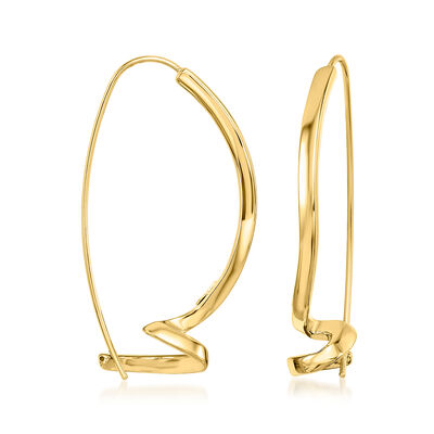 Italian 14kt Yellow Gold Curled Drop Earrings