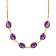 C. 1980 Vintage 66.00 ct. t.w. Amethyst Station Necklace in 18kt Yellow Gold