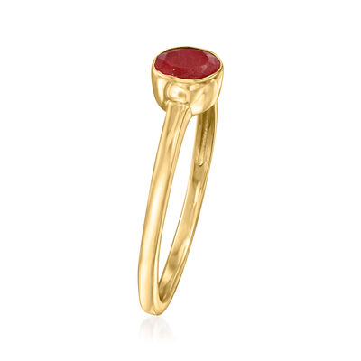.70 Carat Bezel-Set Ruby Ring in 18kt Gold Over Sterling