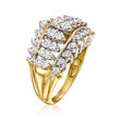 C. 1980 Vintage 1.55 ct. t.w. Diamond Multi-Row Ring in 10kt Yellow Gold