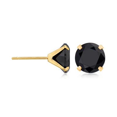 4.40 ct. t.w. Black Spinel Martini Stud Earrings in 14kt Yellow Gold