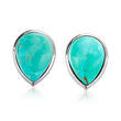 Turquoise and Removable Multi-Gemstone Drop Earrings in Sterling Silver