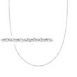 Italian 1mm 14kt White Gold Twisted Sparkle-Chain Necklace