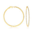2.00 ct. t.w. Diamond Inside-Outside Hoop Earrings in 18kt Gold Over Sterling