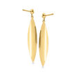 Italian 14kt Yellow Gold Elongated Oval Drop Earrings