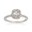 Henri Daussi 1.11 ct. t.w. Diamond Engagement Ring in 18kt White Gold