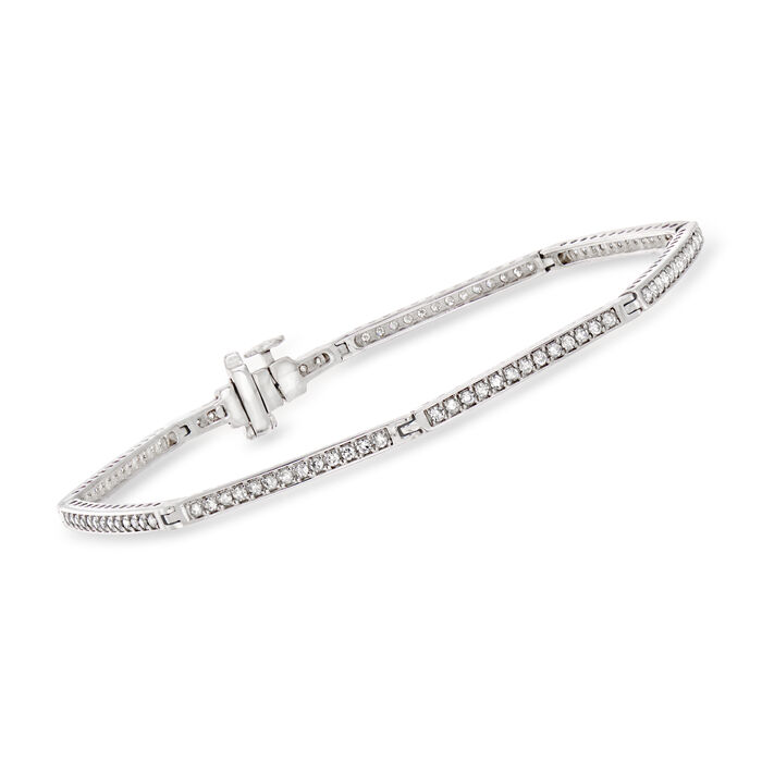 .83 ct. t.w. Diamond Panel Bracelet in Sterling Silver
